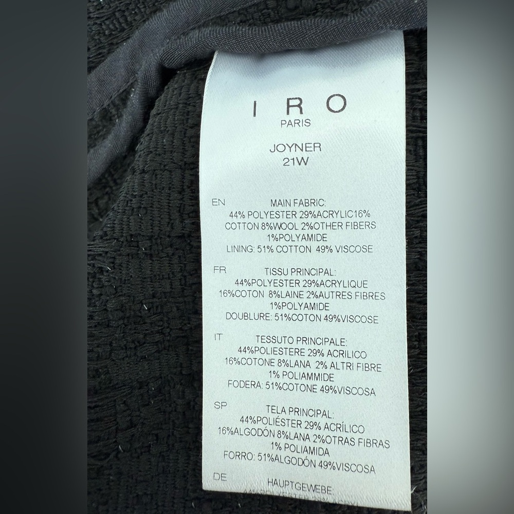 IRO Textured Black Women's Blazer - Picture 6 of 8